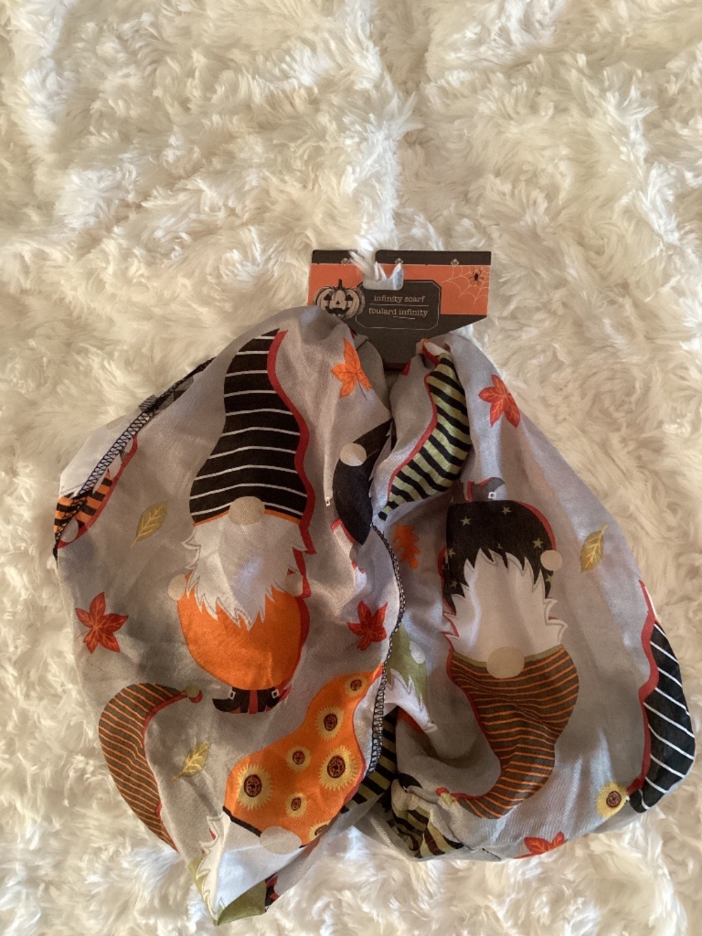 NEW Gnome Fall/Halloween Infinity Scarf